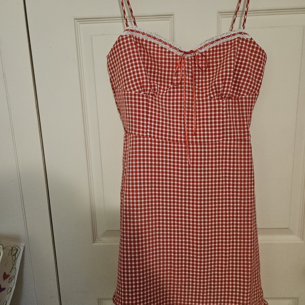Sienna Sky Red Gingham Mini Dress